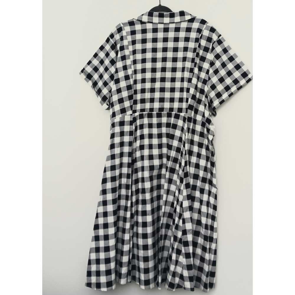 Torrid Retro Chic Dress Women's Size 30 Midi Poplin Swing Gingham Rockabilly - Picture 3 of 16